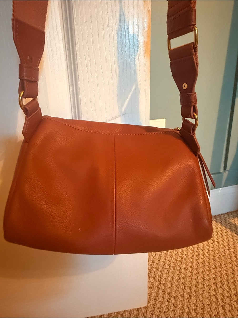 HOBO Cognac Brown Leather Crossbody Bag - Picture 2 of 5